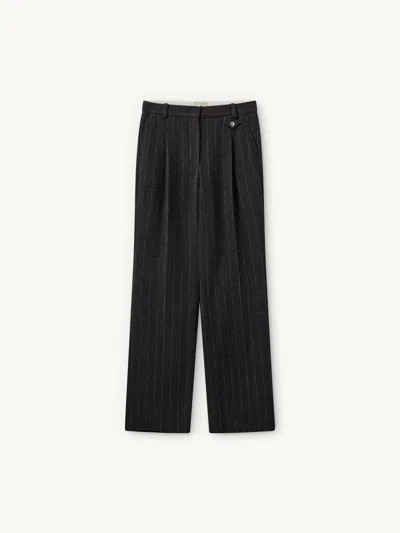The Garment Richard Pants Black Pinstripe Uk8