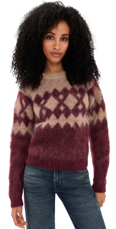 The Garment Roma Argyle Mohair-blend Sweater In Red