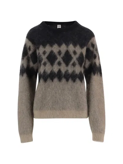 The Garment Roma Argyle-intarsia Mohair-blend Sweater In Black