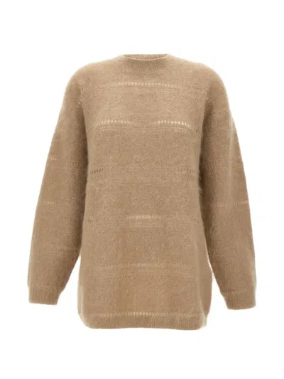 The Garment Roma Boxy Open-knit Sweater In Neutral