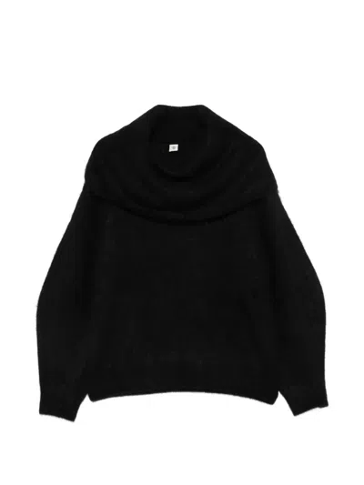 The Garment Roma Off-the-shoulder Brushed-finish Sweater In Black