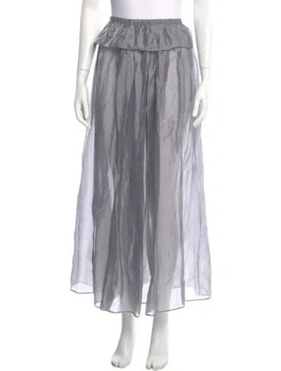 Pre-owned The Garment Ruffle Embellishment Midi Length Skirt In Gray