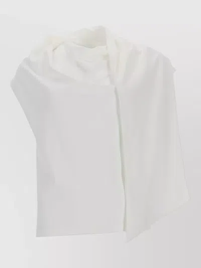 The Garment Scarf Detail Top Asymmetric Hem Design In White