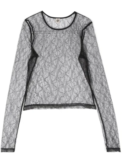 The Garment Semi-sheer Blouse In Black