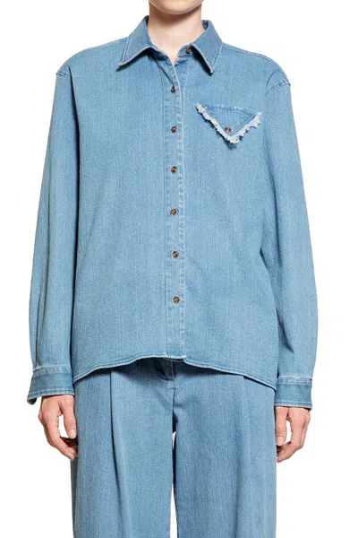 The Garment Denim Buttoned Shirt In Blue