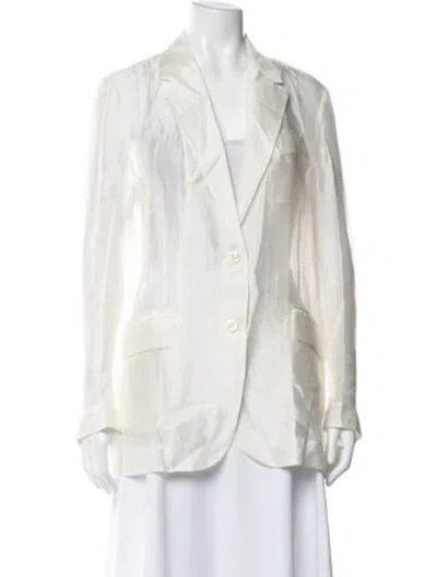 Pre-owned The Garment Silk Blazer In White