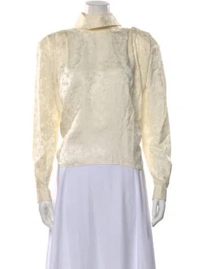 Pre-owned The Garment Silk Floral Print Button-up Top In Neutral