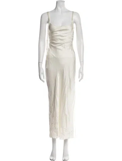 Pre-owned The Garment Silk Long Dress In Neutral