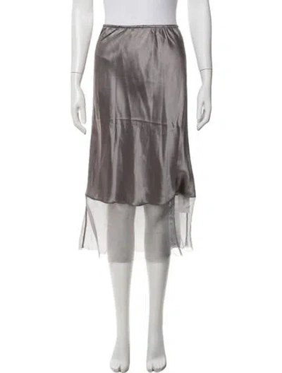 Pre-owned The Garment Silk Midi Length Skirt In Grey