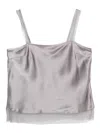 The Garment Silk-satin Top In Gray