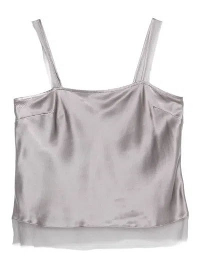The Garment Silk-satin Top In Gray