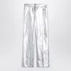 The Garment Silver Andy Wide Trousers In Silver