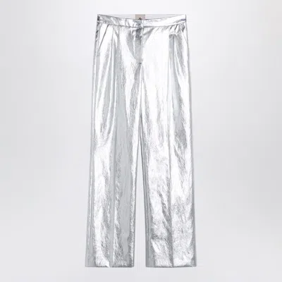 The Garment Silver Andy Wide Trousers In Metal