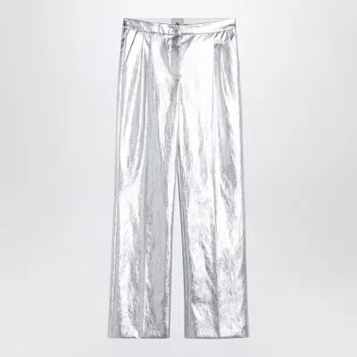 The Garment Silver Andy Wide Trousers In Metal