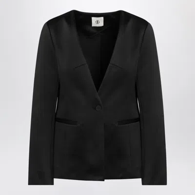 The Garment Single-breasted Cotton-blend Jacket In Black