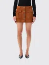 The Garment Brown Suede Mini Skirt With Buttons In Brown