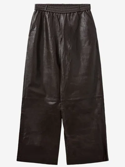 The Garment Soho Lambskin Trousers In Brown