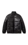 The Garment Soho Leather Puffer Jacket In Black