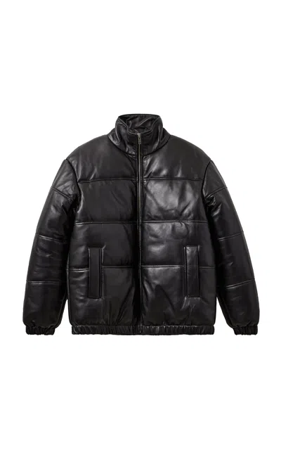 The Garment Soho Leather Puffer Jacket In Black