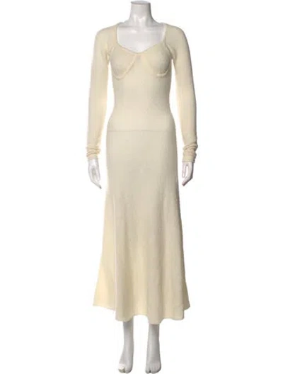 Pre-owned The Garment Square Neckline Long Dress In Neutrals