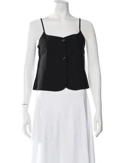Pre-owned The Garment Square Neckline Sleeveless Top In Black/white