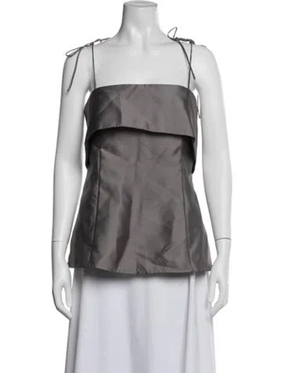 Pre-owned The Garment Square Neckline Sleeveless Top In Grey
