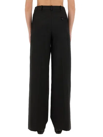 The Garment Straight Wide Fit Trousers In Black