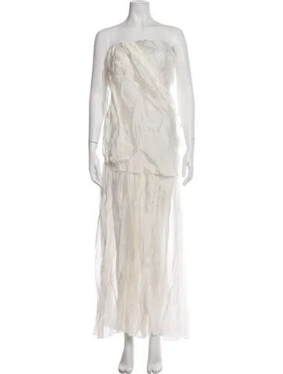 Pre-owned The Garment Strapless Long Dress In Neutrals