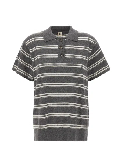 The Garment Striped Polo Shirt In 그레이