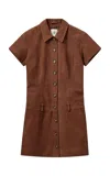 The Garment Suede Mini Shirt Dress In Brown