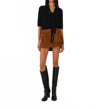 The Garment Suede Mini Skirt In Hazelnut In Brown