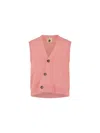 The Garment V-neck Wool Sleeveless Sweater In Pink