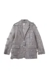 The Garment Sydney Floral-embellished Blazer In Gray