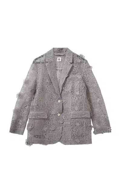 The Garment Sydney Floral-embellished Blazer In Gray