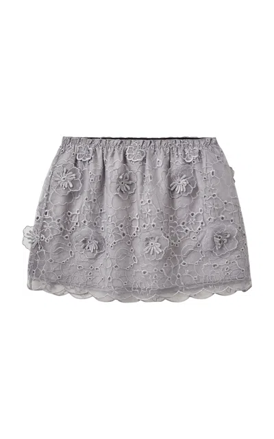 The Garment Sydney Floral-embellished Mini Skirt In Gray