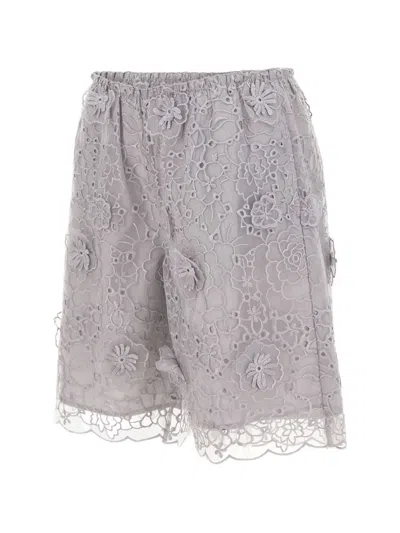The Garment Sydney Floral-embroidered Shorts In Gray