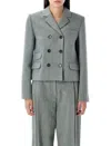 THE GARMENT TAILORED DOUBLE-BREASTED WOOL BLEND JACKET