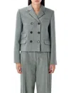 The Garment Mille Double-breasted Wool-blend Blazer In Grey