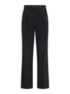 The Garment Tailored Trousers In Black Wool Blend In Black