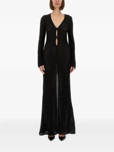The Garment Tanzania Open-knit Cut-out Dress In Black