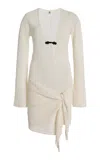The Garment Tanzania Tie-detailed Pointelle-knit Organic Cotton Mini Dress