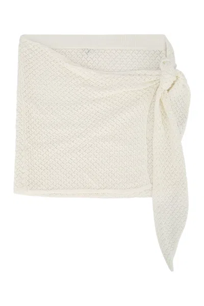 The Garment Tanzania Pointelle-knit Organic Cotton Mini Skirt In Neutral