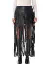 The Garment Brooklyn Leather-look Fringe Skirt In Black