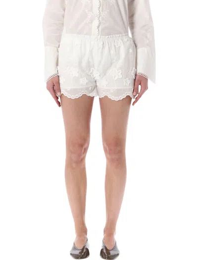 The Garment Fleur Embroidered Shorts In White