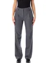 The Garment Mitch Pants In Grey Melange Wool In Gray