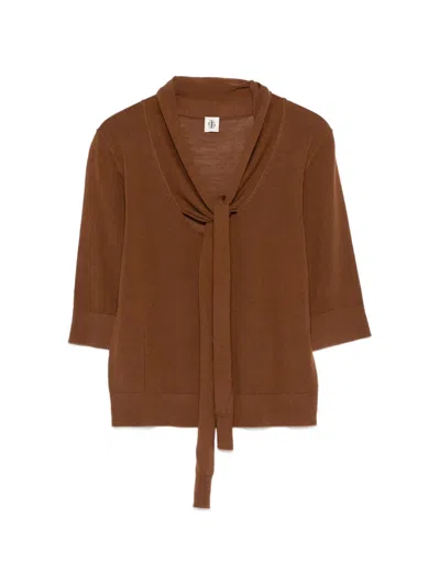 The Garment Tie-neck Top In Brown