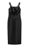 The Garment Umami Draped Silk Dress In Black