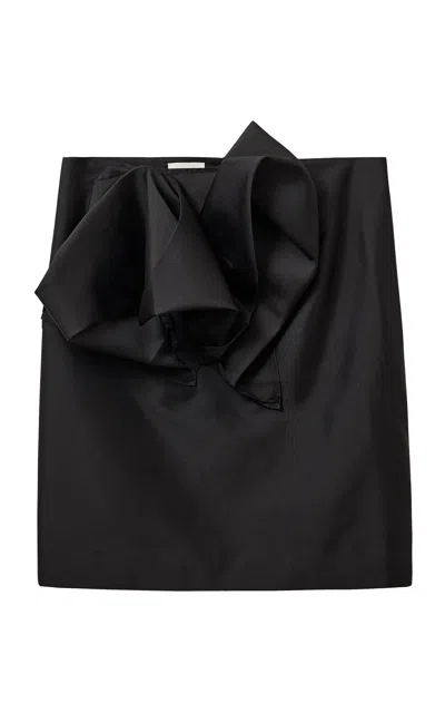 The Garment Umami Draped Silk Skirt In Black
