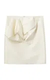 The Garment Umami Draped Silk Skirt In White