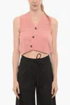 The Garment V-neck Wool Sleeveless Sweater In Pink